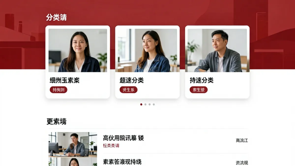 俺去也首页平台整体界面概览，展示导航栏、分类入口与内容推荐区域的布局结构